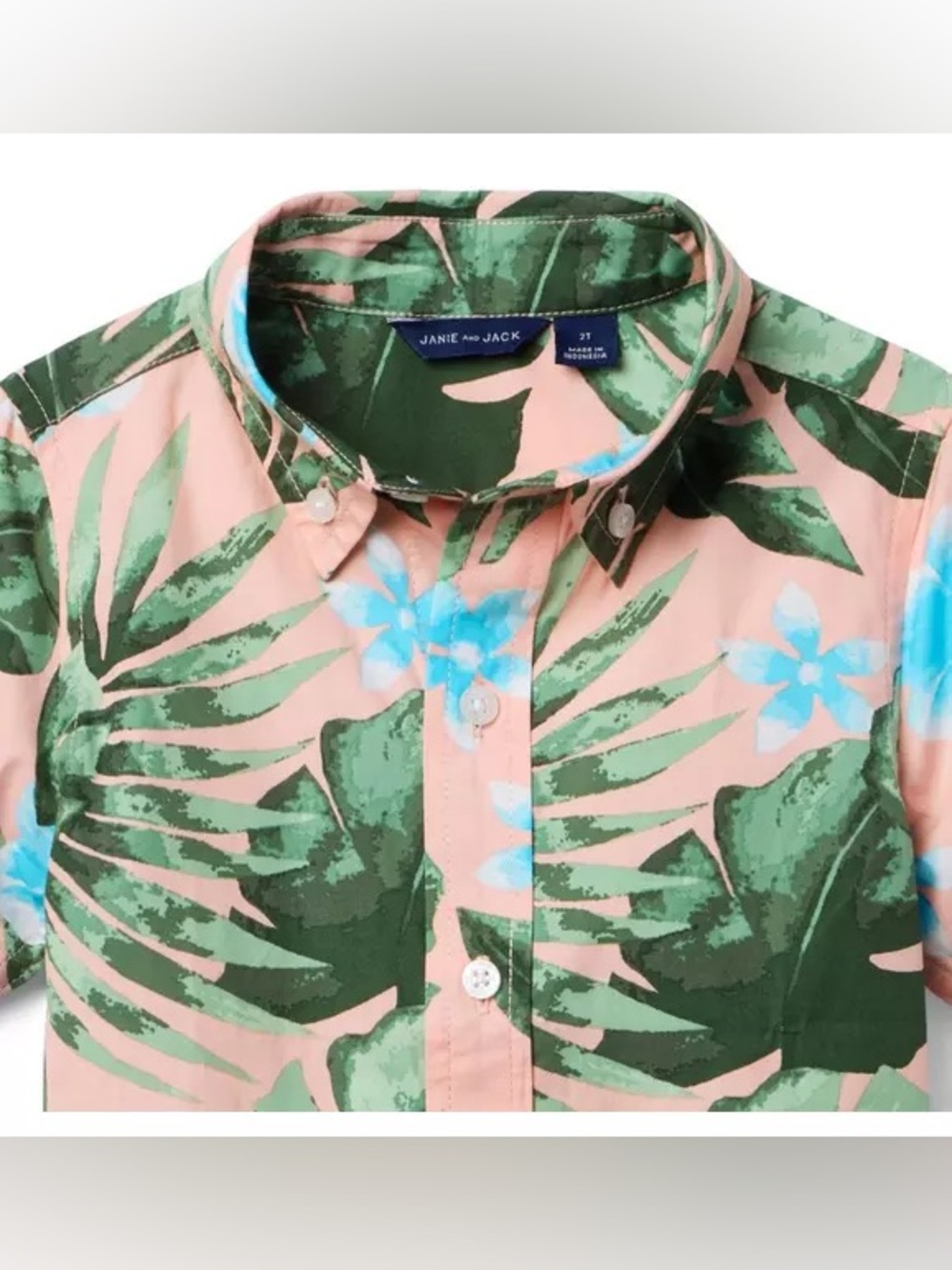 Brand New Janie & Jack Toddler Boys Tropical Button Down Poplin Shirt Size 6 NWT - Picture 2 of 2